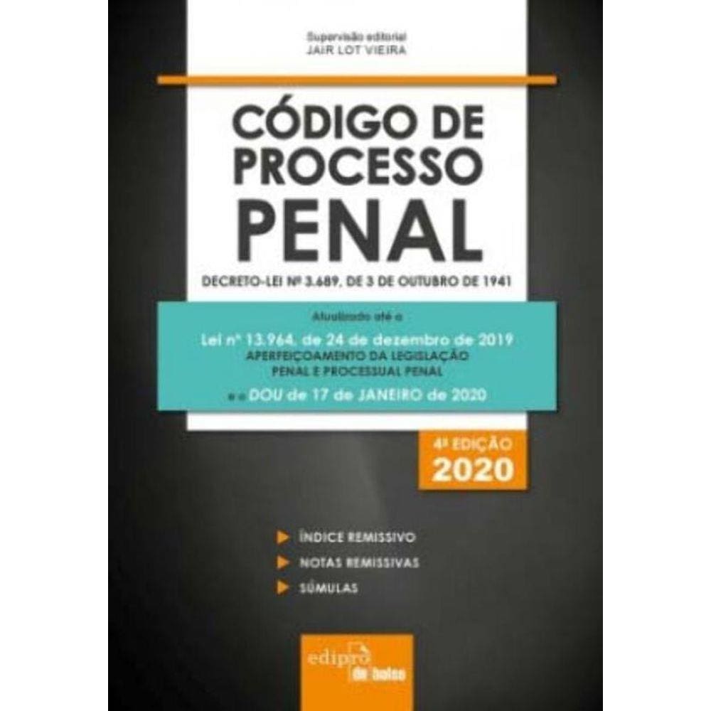 Código de Processo Penal - Bolso - 04Ed/20