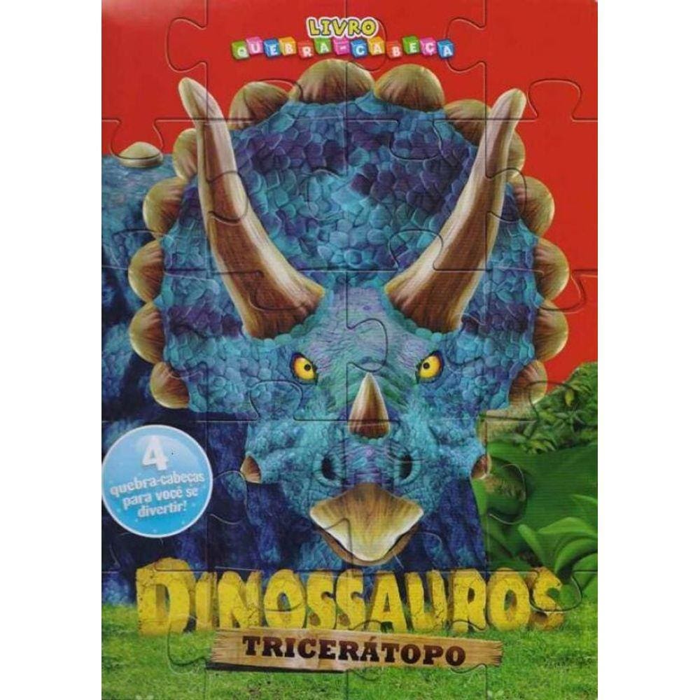 Livro Quebra-cabeca - Dinossauros Triceratopo