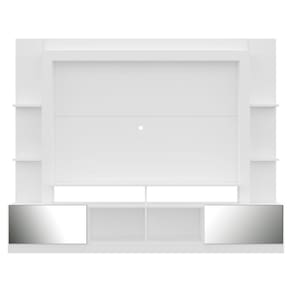 Rack com Painel Tv 65 Portas com Espelho Oslo Branco e preto