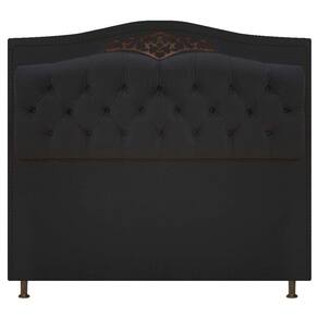 Cabeceira Estofada Yasmim 160 cm Queen Size Suede Preto