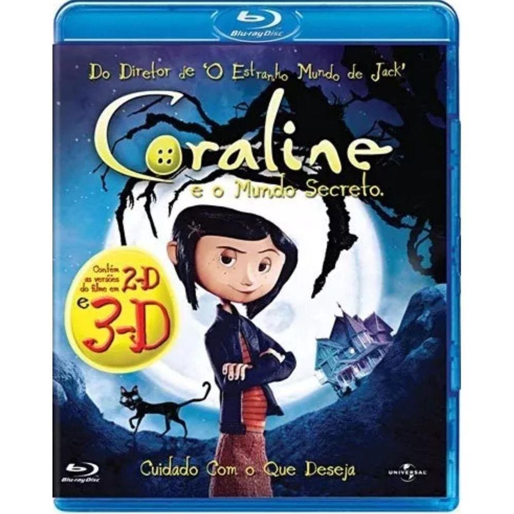 Blu-Ray 3D + 2D Coraline E O Mundo Secreto