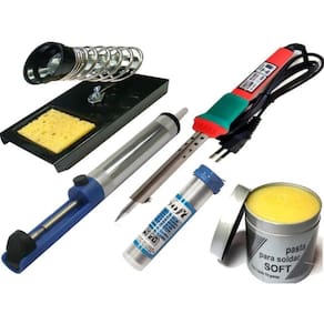 Kit Ferro de Solda Suporte Sugador Solda Fio Pasta 127v 60w