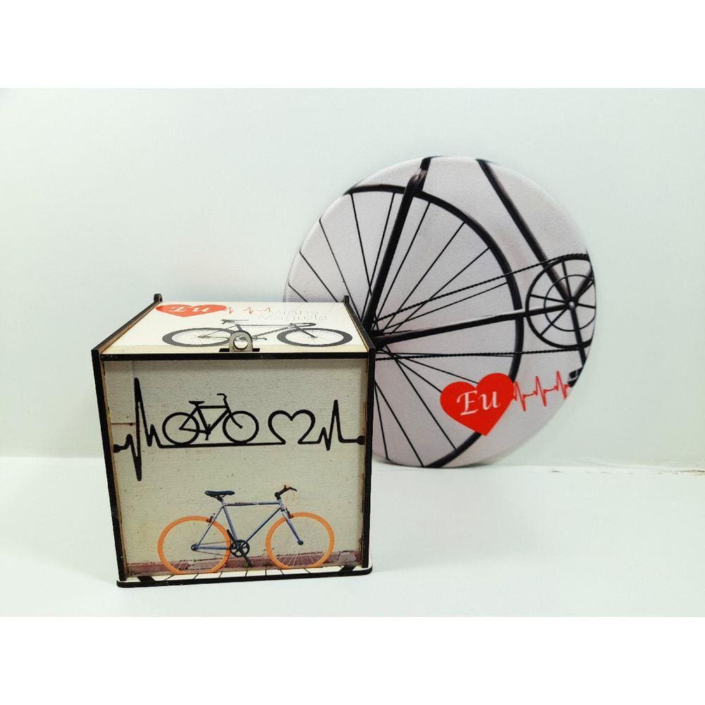 Kit Presente para Ciclistas com Mouse pad + caixa presente Art Bike
