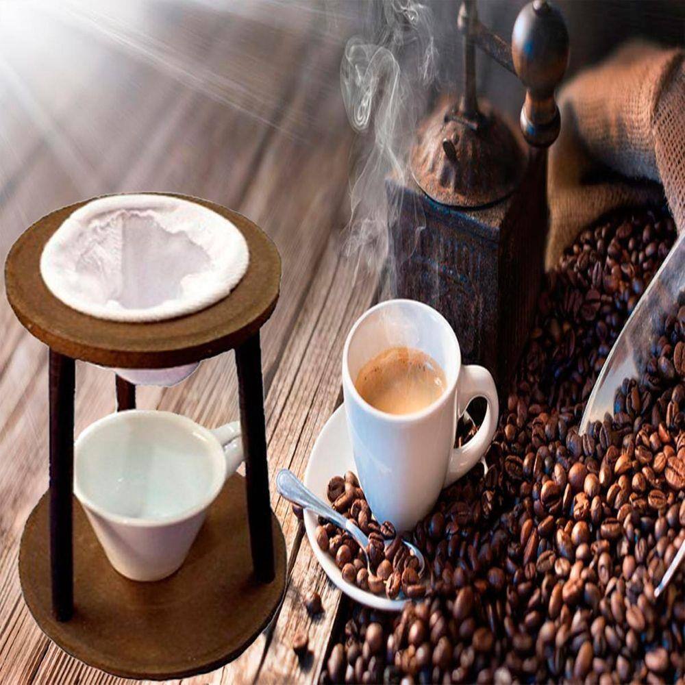 Suporte Coador de Café e 1 Filtro de Pano Com Xícara Vintage