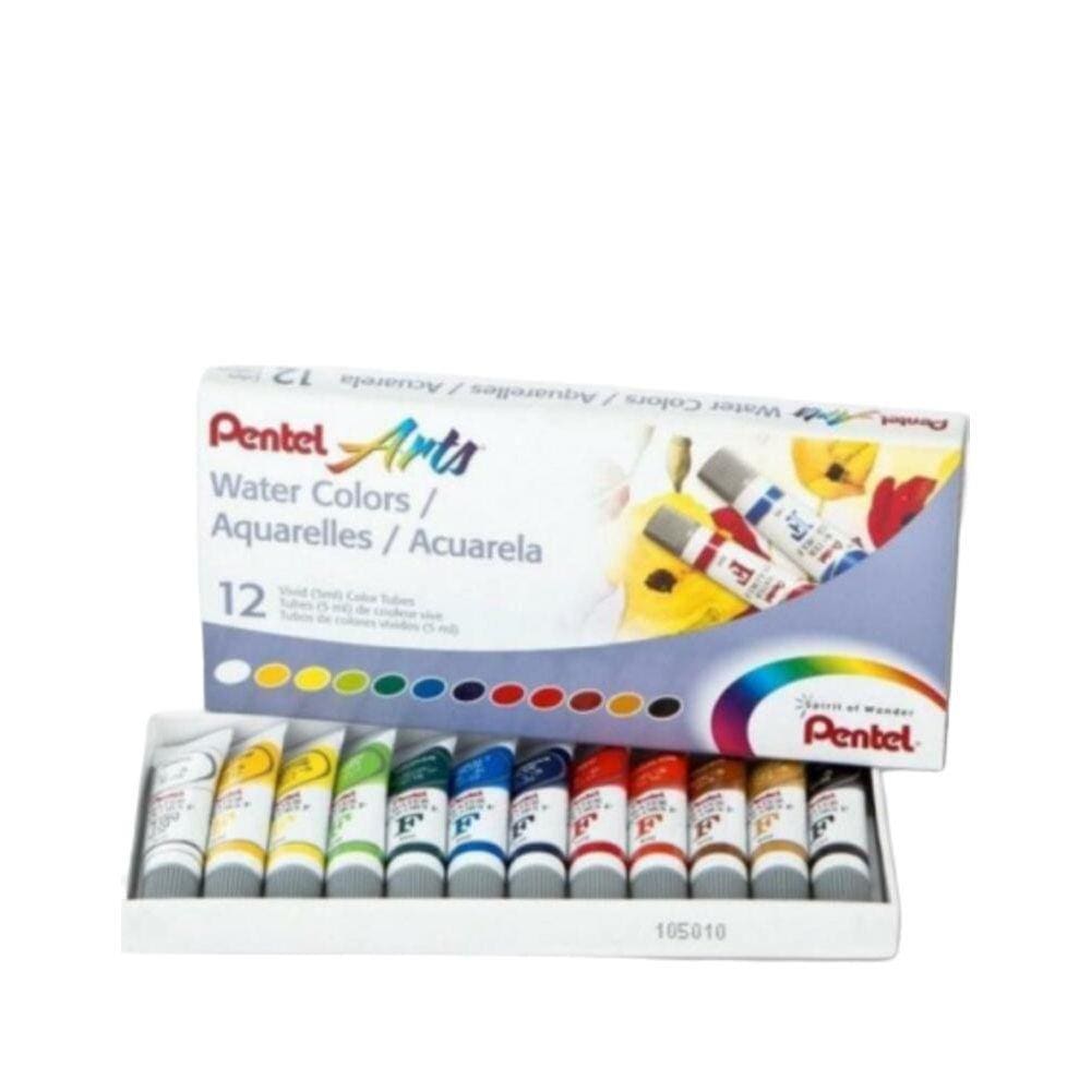 Aquarela Pentel 12 Cores Bisnaga Wfrs-212