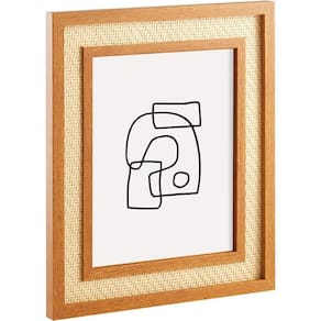 Porta Retrato Marrom Com Rattan 20X25