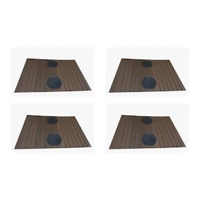 Kit 4 Esteira Flexível Porta Copos Braço Sofá 4Mm Cor Café