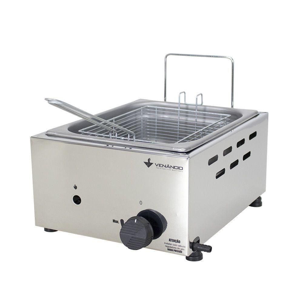 Fritadeira Profissional Venâncio Inox 1 Cuba 5 Litros a Gás Sfg112