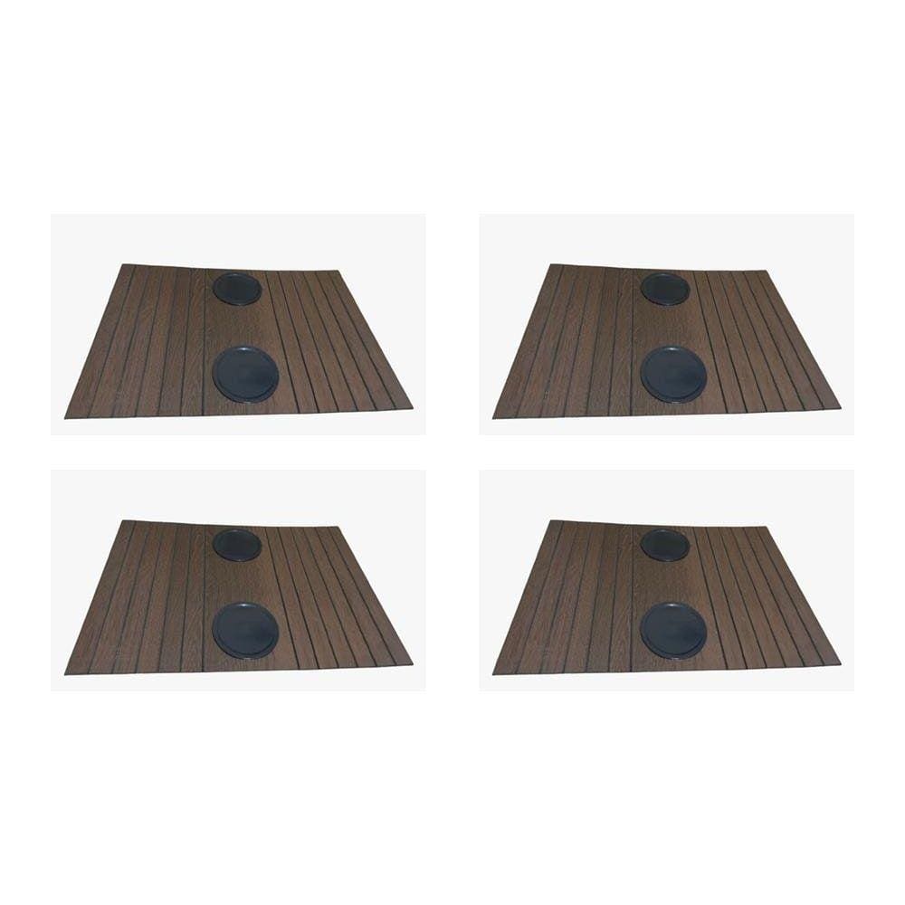 Kit 4 Esteira Flexível Porta Copos Braço Sofá 4Mm Cor Café