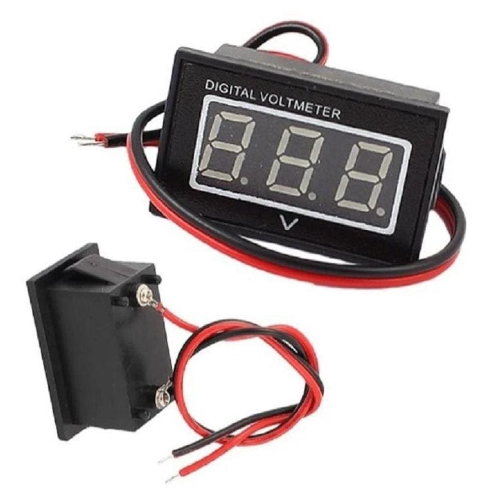 Voltímetro Digital Led Prova D`Água 12V Barco Moto Jet Ski