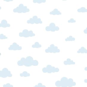 Papel de Parede Nuvem Azul Claro + Cola | 0976