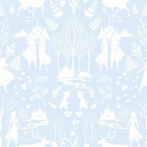 Papel de Parede Frozen com Fundo Azul Claro + Cola | 1014