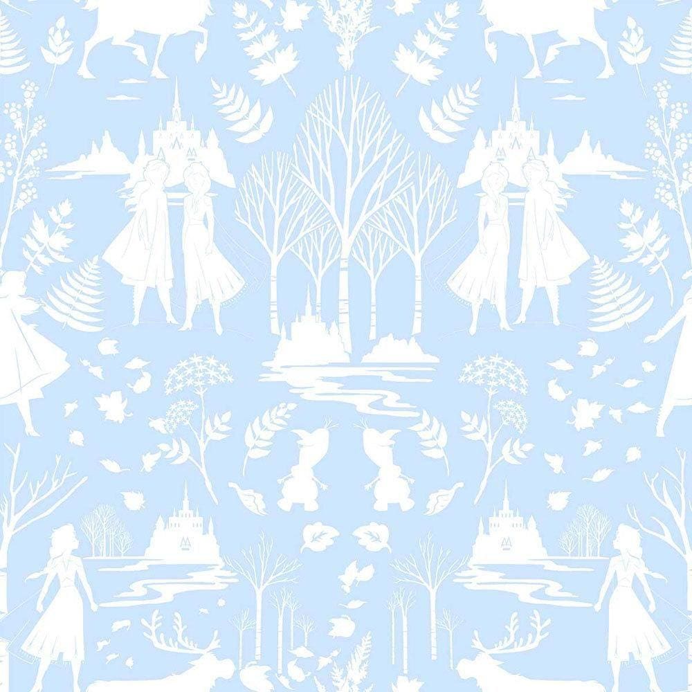 Papel de Parede Frozen com Fundo Azul + Cola | 1012