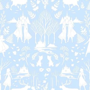 Papel de Parede Frozen com Fundo Azul + Cola | 1012