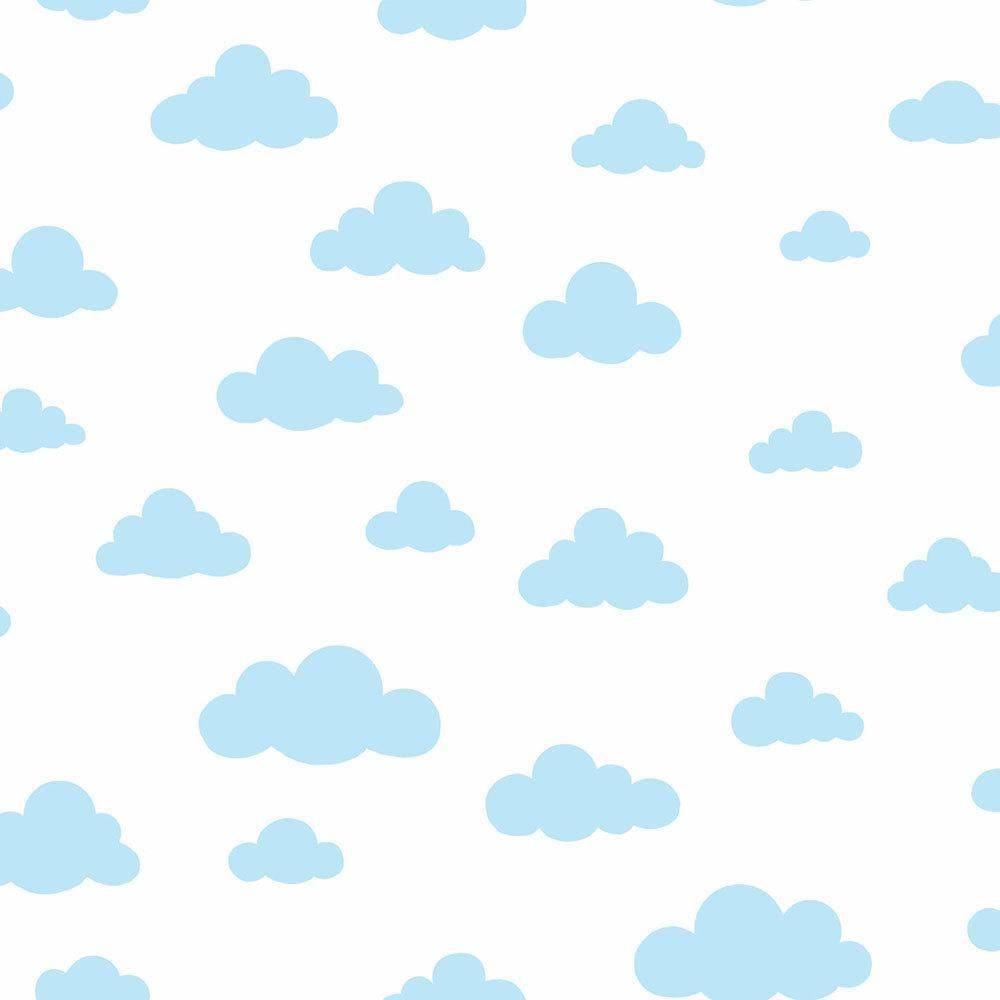 Papel de Parede Nuvem Azul + Cola | 0975