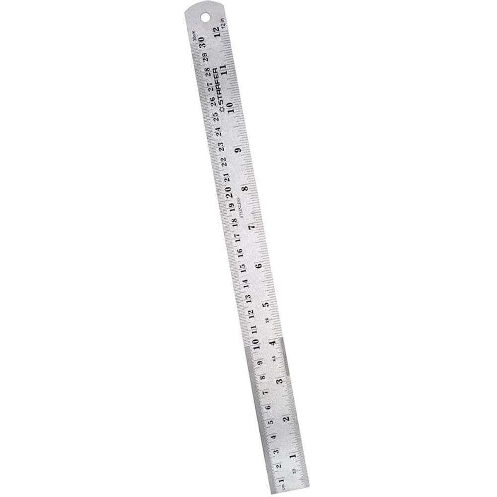 Régua Inox Profissional Escolar Casa Trabalho 30 Cm Starfer