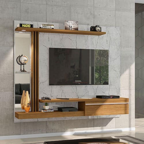 imagem-Painel Suspenso Denver Sala TV até 55 Polegadas 1 Porta - Branco