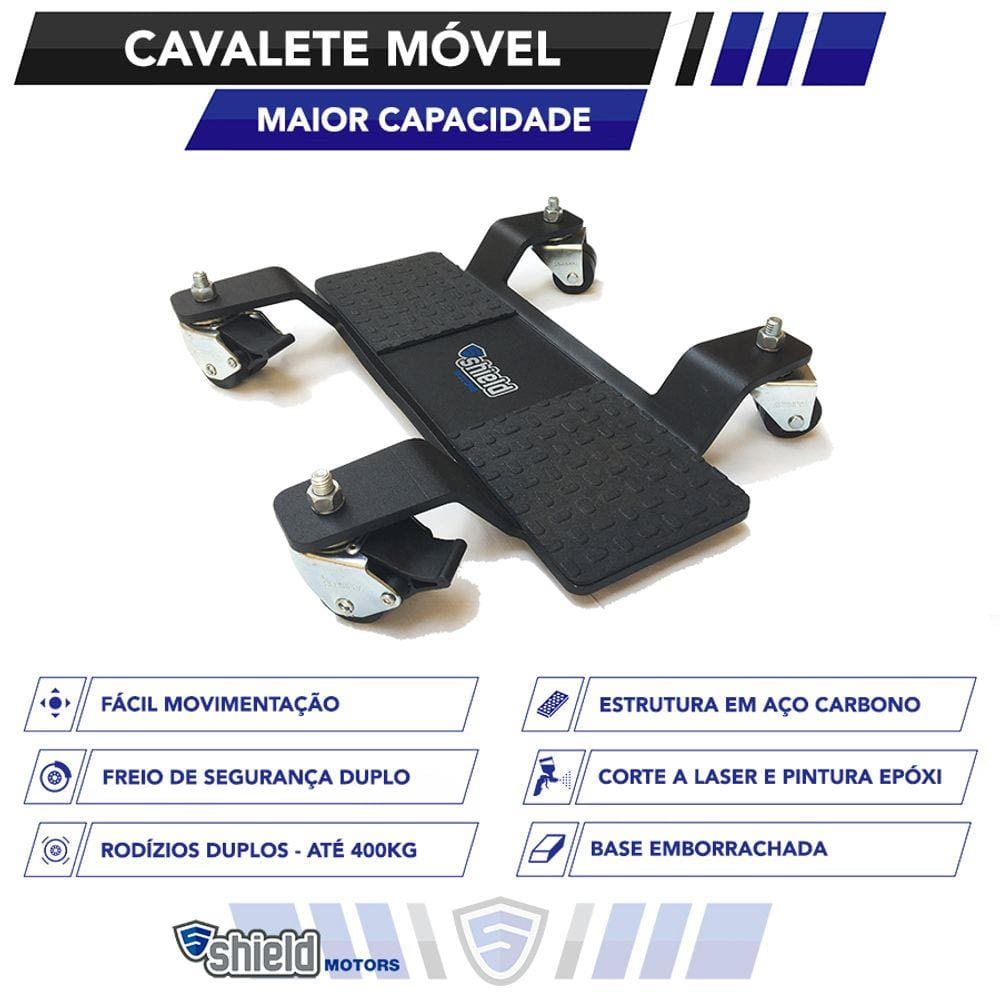 Base De Movimentação Para Cavalete Central Motos Até 400Kg