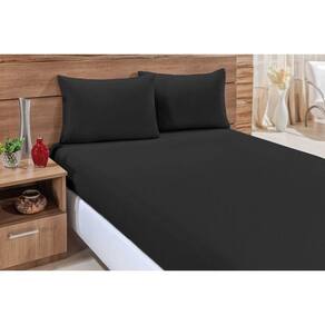 Jogo de Cama Lençol Casal King 3 Peças Malha 100% Algodão