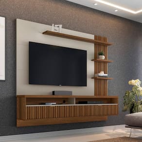Painel Home para TV de até 65 Polegadas Araruna Linea Brasil Freijó/Off White