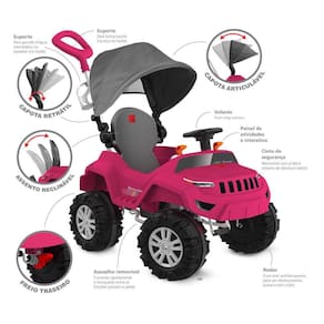 Superjipe Reclinável Passeio e Pedal Rosa - Bandeirante