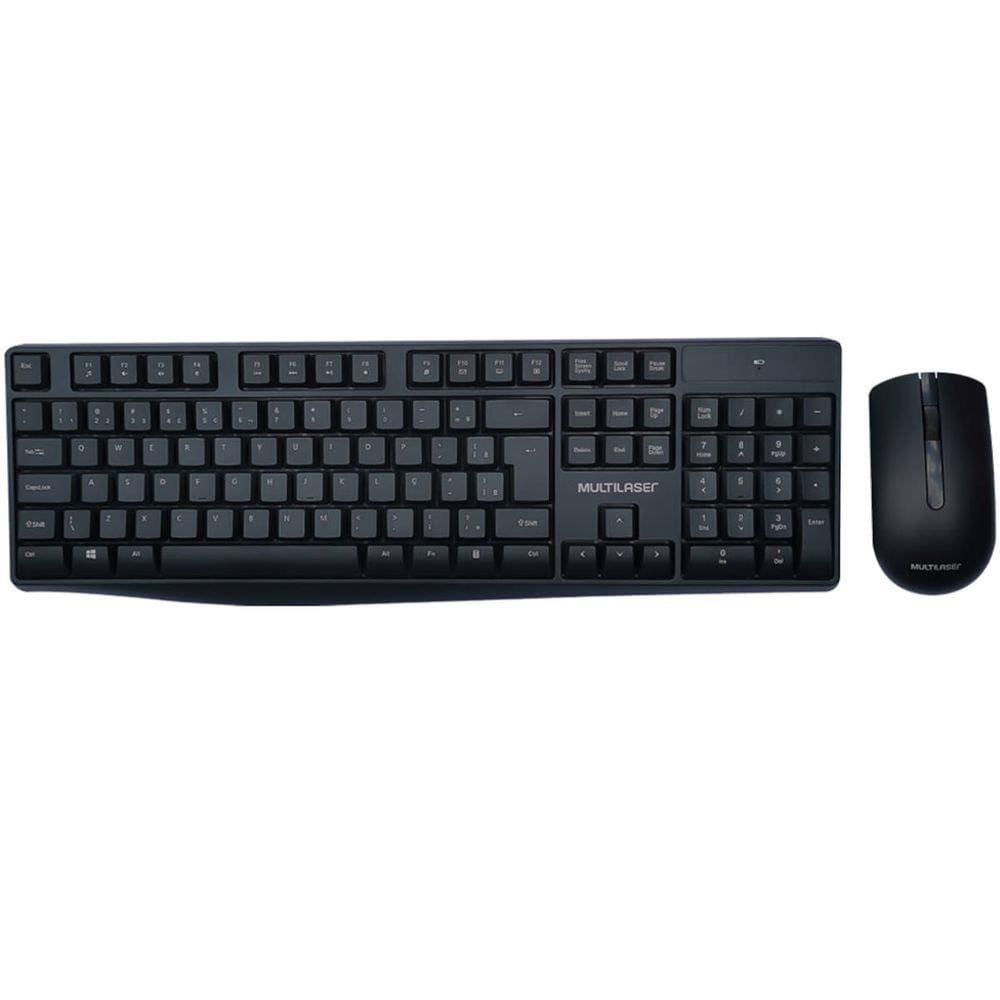 Kit Teclado E Mouse Sem Fio 2.4Ghz Multimídia Usb Com Pilhas Tc270