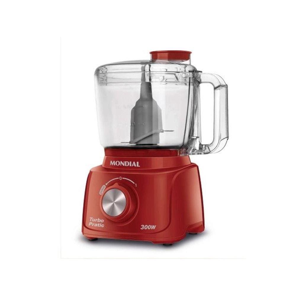 Mini Processador Mondial Turbo Pratic 1V+Pulsar 300W - Vermelho - 127V - MP-16-R
