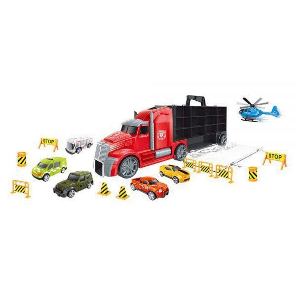 Caminhão Carreta Maleta Serviços Com Carrinhos E Acessórios