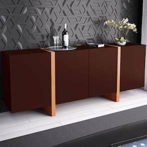 Buffet Barone 4 Portas 1 Gaveta Interna 180cm 6158 Tabaco