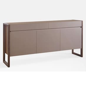 Buffet Quadro 3 Portas 2 Gavetas Largura 130cm Laca Avelã