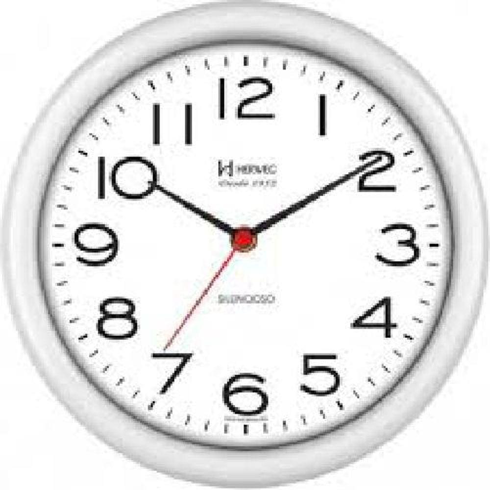 Relógio de Parede Herweg Branco Ponteiro Continuo 22cm