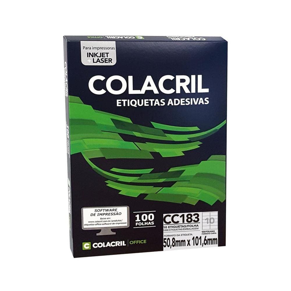 Etiqueta Cc183 50,8X101,6Mm 100Fls Colacril