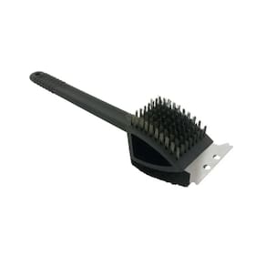 Escova Para Limpar Grelha, Churrasqueira e Lareira Com Espátula 3 Em 1 Cabo Grande - Mimo Style