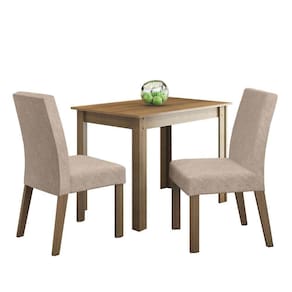 Mesa Tampo De Madeira Com 2 Cadeiras Rustic/imperial