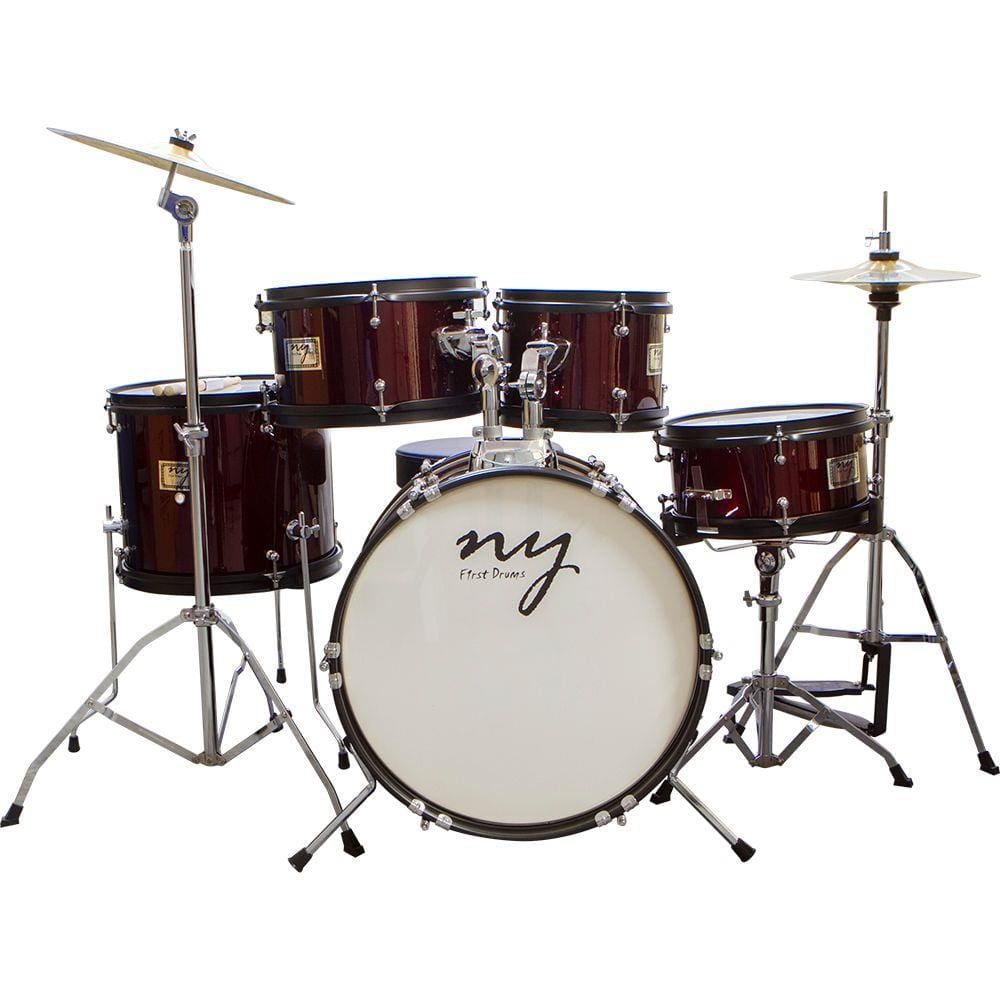 Bateria Acústica Infantil Junior 2T Vinho New York