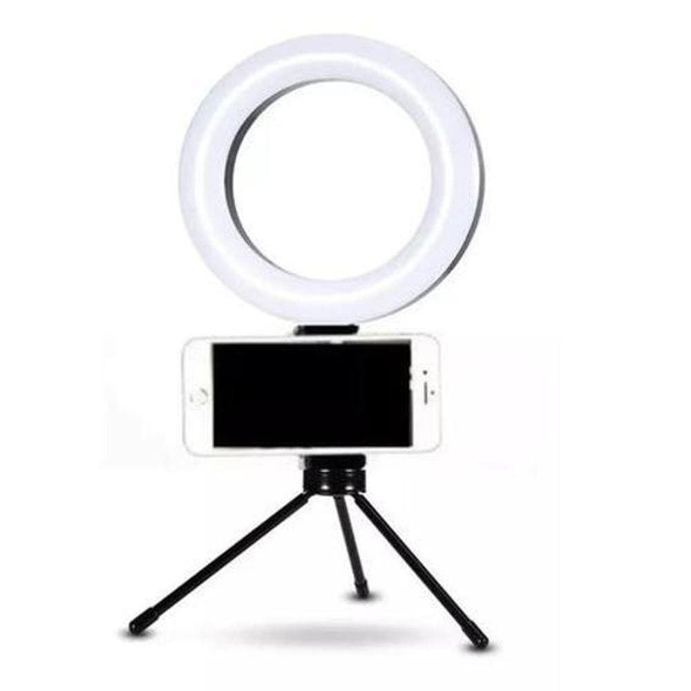 Iluminador Ring Light 16Cm 6 Polegadas Luz Led Com Suporte