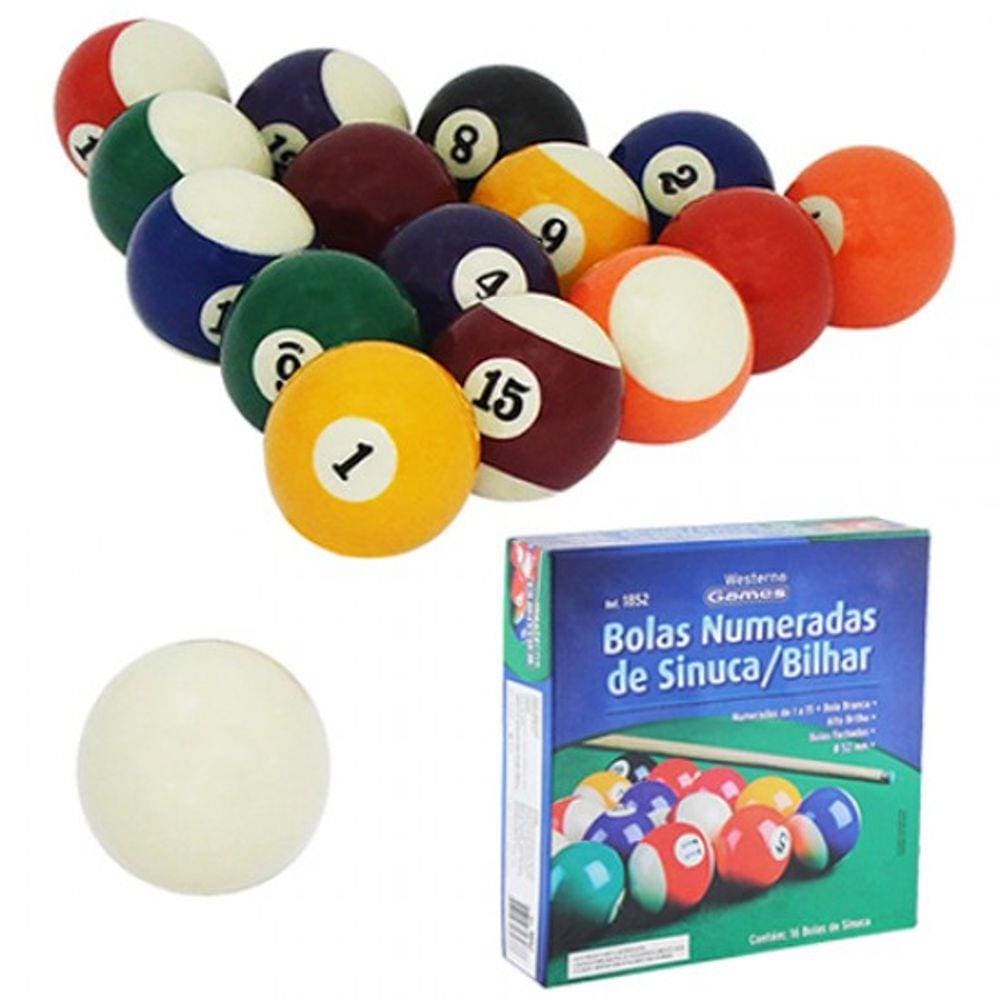 Bolas de Sinuca Bilhar Branca 50mm Bolão 2 Unidades