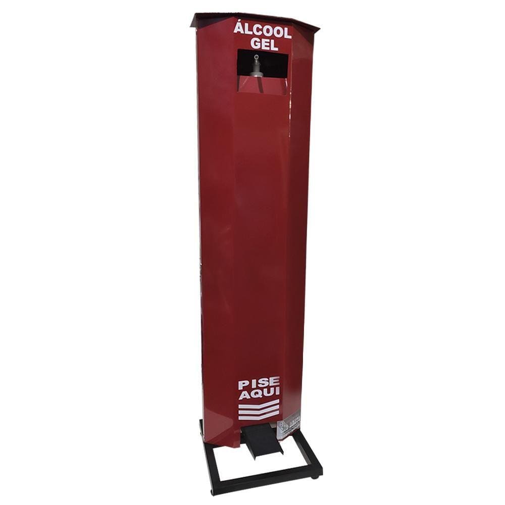 Totem Display para Álcool Gel com Dispenser Vermelho