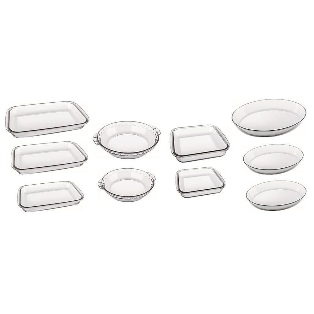 Conjunto de Assadeiras Nadir de Vidro com 10 Peças
