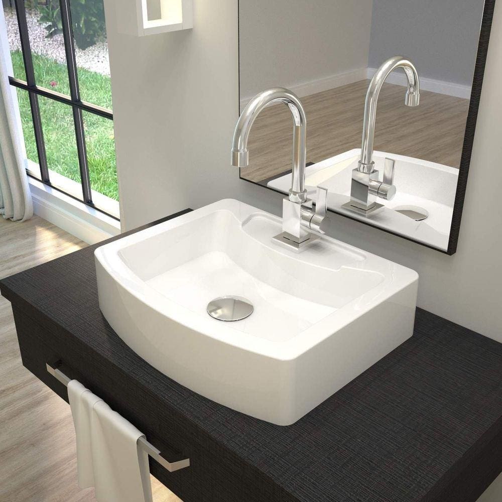 Cuba para Banheiro RT41W Retangular Aria Compace Branco