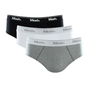 Cuecas Slip Mash Algodão Kit 3 Cores Sortidas Com Forro
