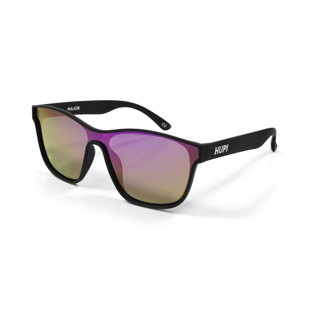 Óculos de Sol HUPI Major Preto Lente Roxo Espelhado Polarizado