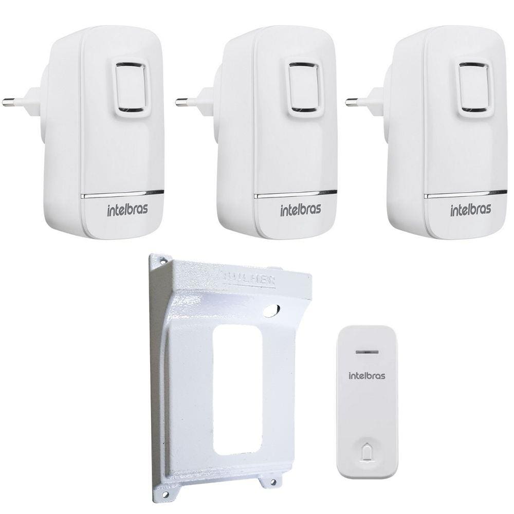 Campainha Sem Fio Volume Ajustavel Protetor 3 Pontos Interno
