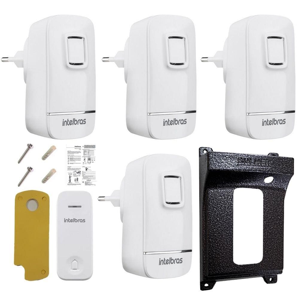 Campainha Sem Fio Longo Alcance 4 Pontos Bivolt e Protetor