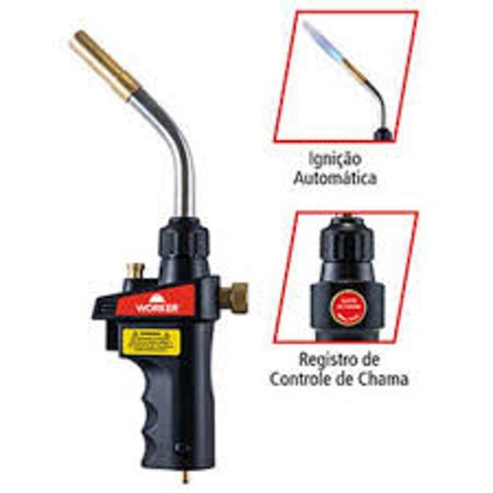 Maçarico Profissional Para Uso Com Cilindo Gás Map Pro 400G (Não Incluído)