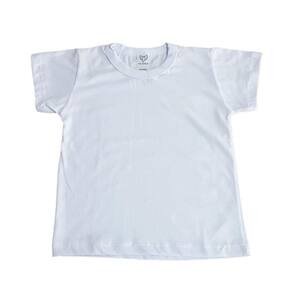 Camiseta Infantil Manga Curta 100% Algodão Branca Lisa 1 a 3 Anos