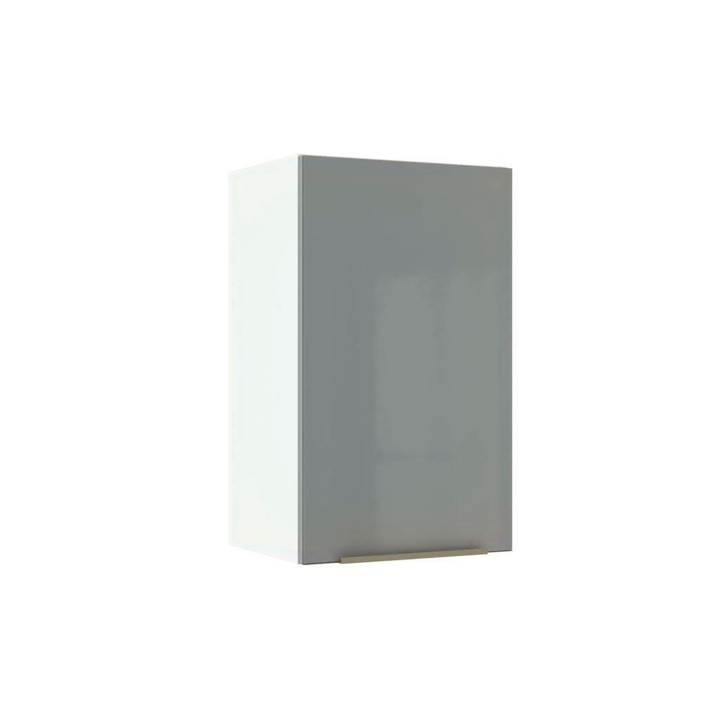 Armário Aéreo Madesa Lux 40 cm 1 Porta - Branco/Cinza