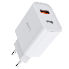 Carregador Super Power Duo Carregamento Ultrarrápido PD 20W + QC  3.0 Branco Geonav - CH20PDQC