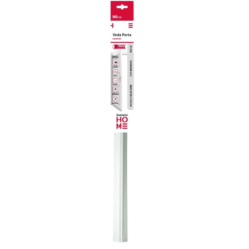 Veda Porta PVC com Adesivo 3m 80cm Rodo Silicone Branco Stamaco