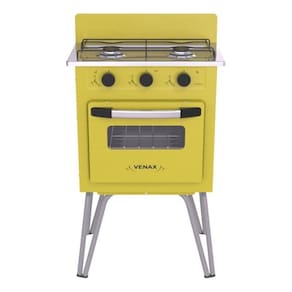 Fogao A Gas Gemini 2 Q Vetro Amarelo Gas Glp